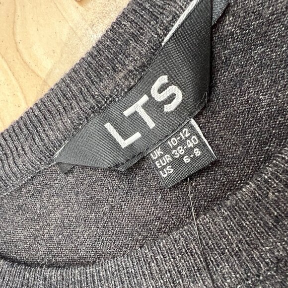 Long Tall Sally Colorblock Crewneck Long Sleeve Sweater Gray Black Size 6-8 NWT - Picture 11 of 13